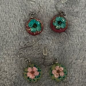 Hanami Real Flower Earrings -2 pairs